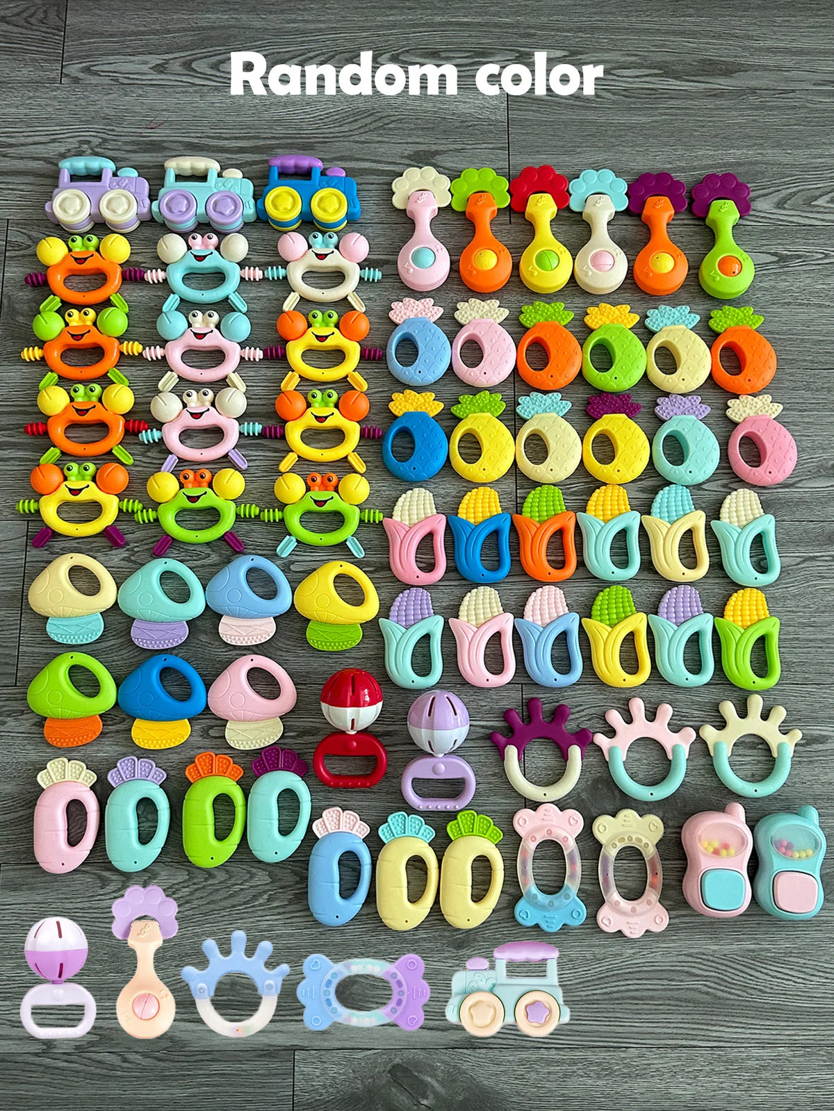 16pcs Box Baby Rattles Baby Teether Toys Set Newborn Early Educational Sensory Play STEM Boy Girls Gift for Infant Chewable Gift