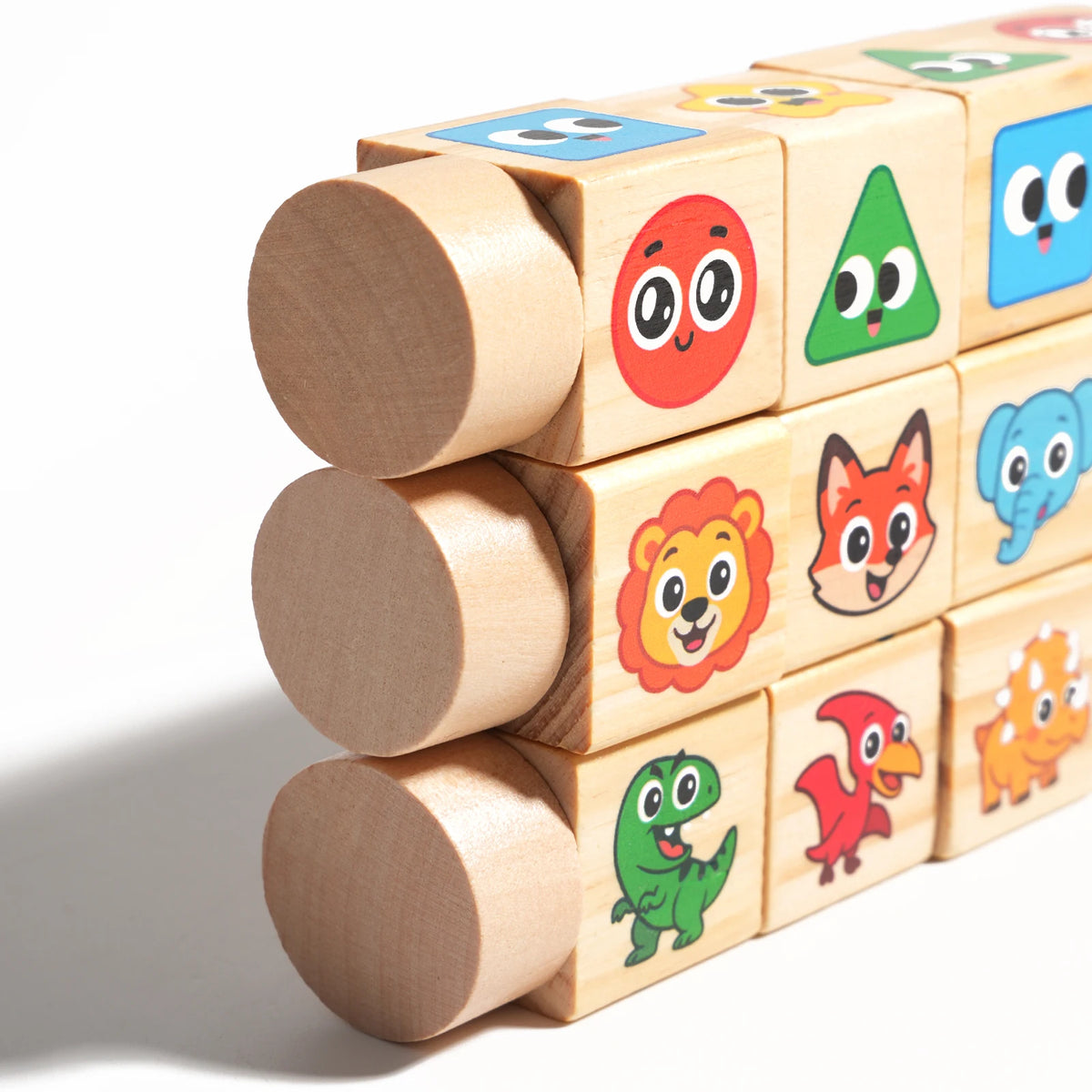 Montessori Wooden 3D Puzzle Handheld Rotating Block Toy for Kids Early Learning Educational Cognitive Game Children's Gift