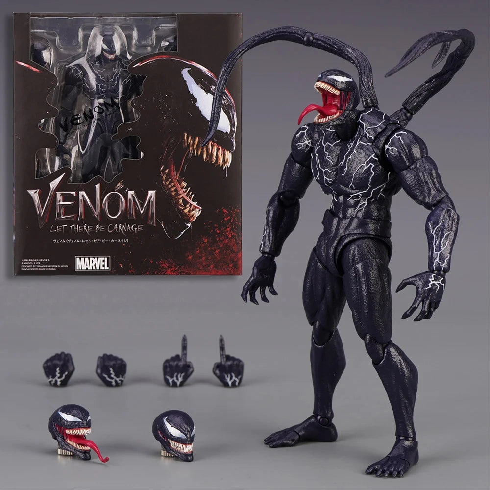 AMAZING YAMAGUCHI Venom Carnage Spider Man legends Action Figure Joint Movable Face Statue Model Doll Collectible kids for Toy