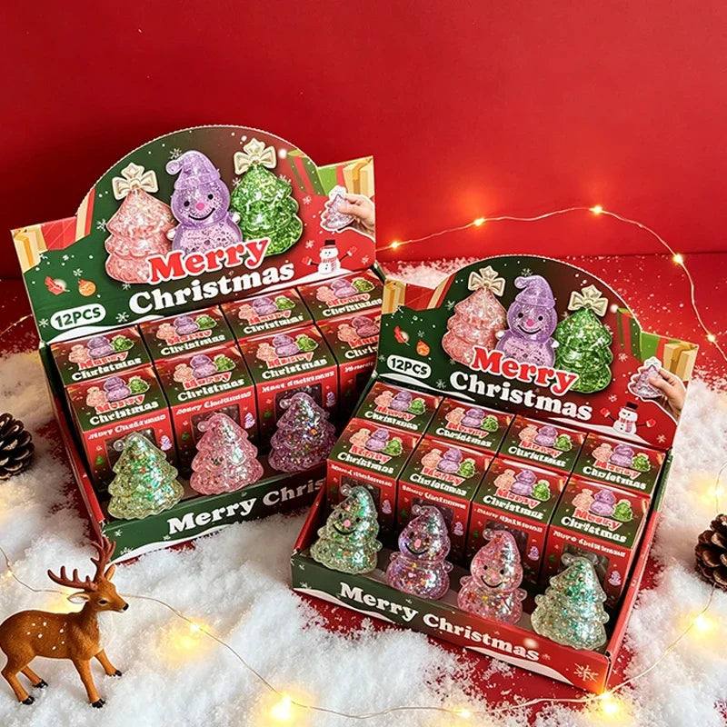Christmas Tree Soft Clay Pressure Ball Soft Clay Toy Maltose Snowman Fun Stretching and Squeezing Toy Adult Stress Relief Gift