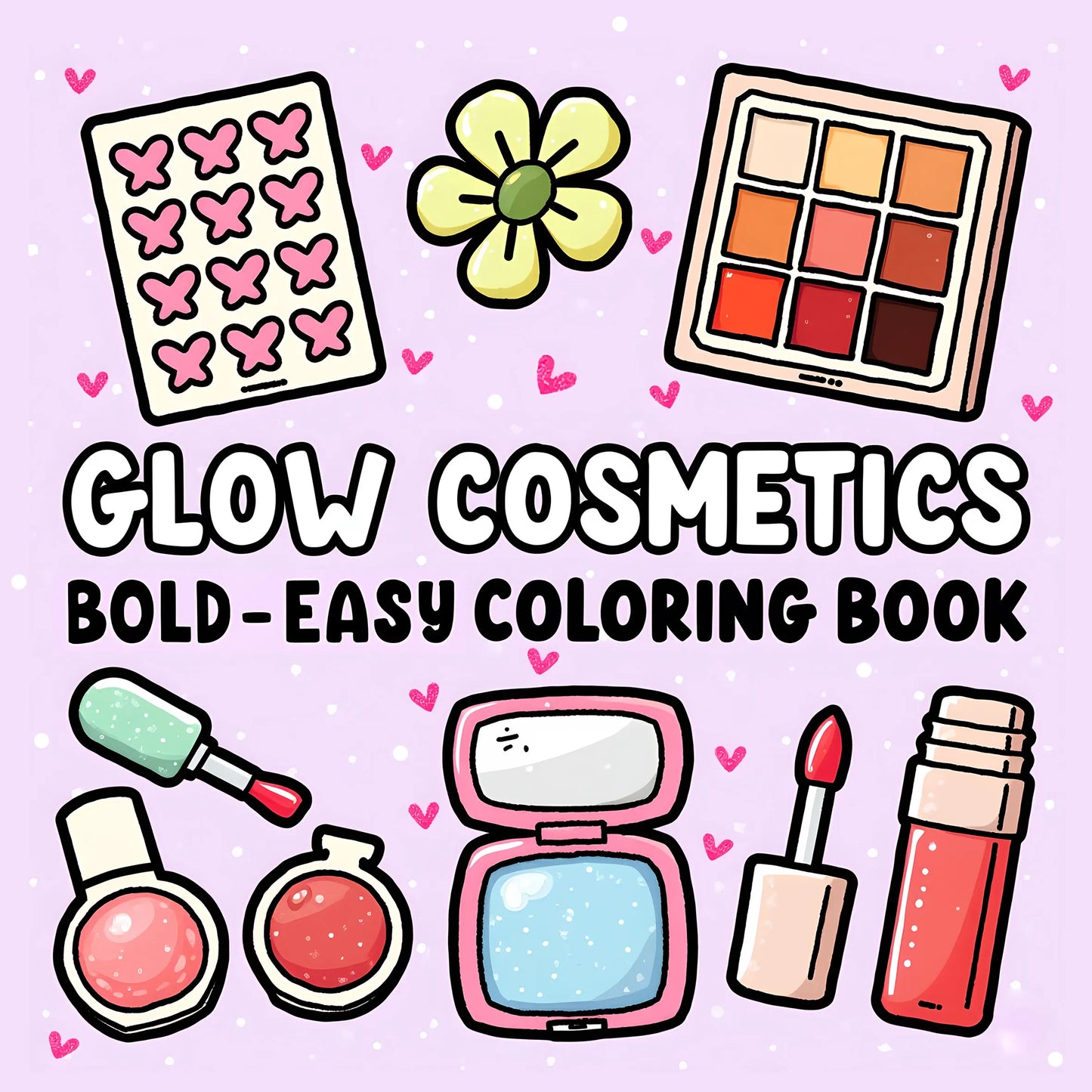 COSMETICS PATTERNS bold-easy Coloring Book for Adults Cute Drawing Book Perfect Gift for Party and Birthday