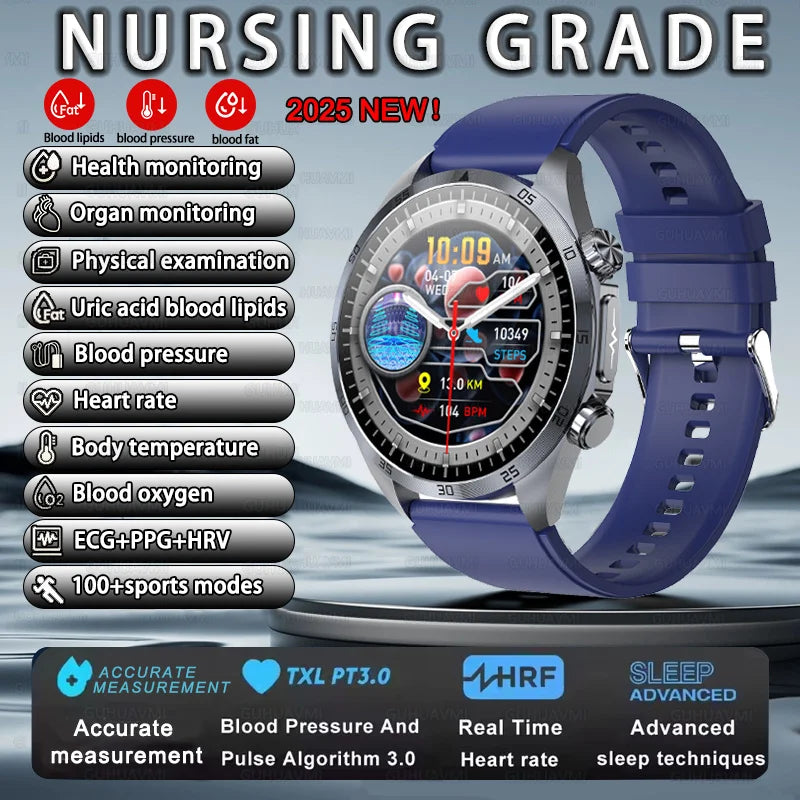 2026 NEW For Health Pulse Therapy Smart Watch ECG+PPG Blood Fats Uric Acid BT Call Sports CES Sleep Organ detection Health Watch