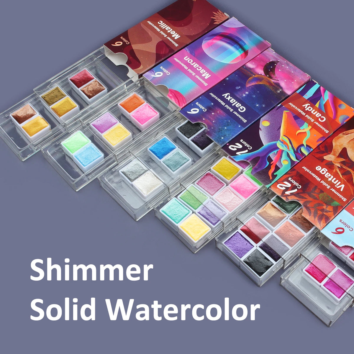 Seamiart 6/12 Watercolor Paint Set Metallic Glitter For Artists School Stationery Graffiti Tool Solid Pigment Art Supplies