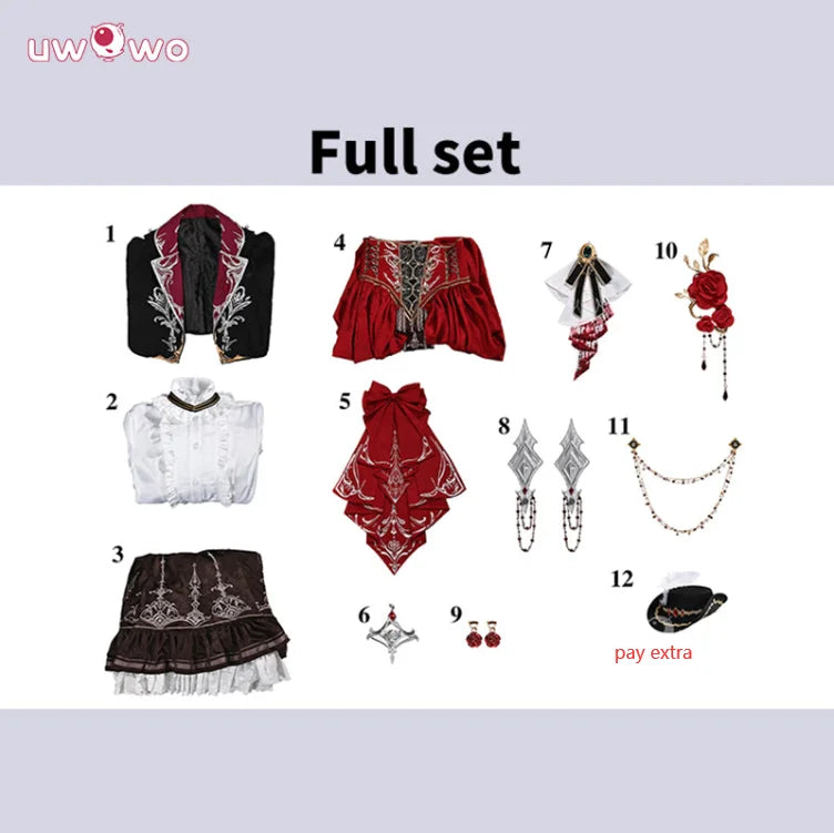 UWOWO Collab Series:Game Love and Deepspace MC's Bloodmoon Soulpact Couple Sylus Silverwing Fiend Cosplay Costume Halloween Cos