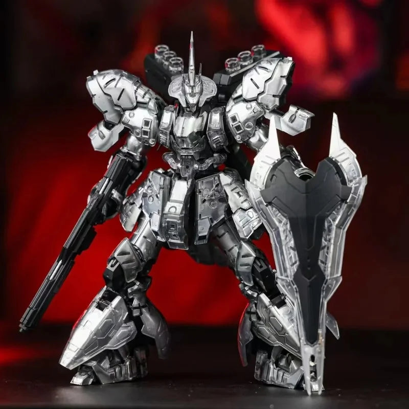 Rg 1/144 Sazabi Mechanical Silver Clear Plating Transparent Mech Assembly Model Kit Action Figure Collect Ornament Boy Toys Gift
