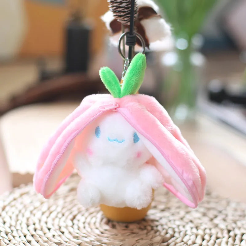 Kawaii Fruit Bunny Plush Toy Cute Carrot Strawberry Turn Into Rabbit Plush Toy Kids Birthday Christmas Gift peluches pequenos