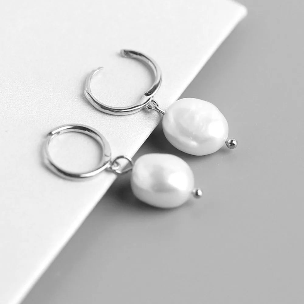 Trendy Irregular Natural Pearl Stainless Steel Women Stud Earrings Piercing Jewelry For Female Dropshipping