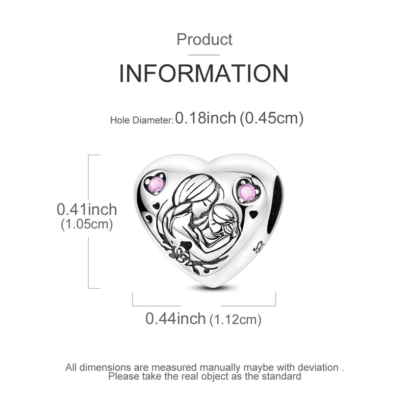 925 Sterling Silver Mother And Daughter Embrace Love Charms Beads For Women Fit Original Bracelet DIY Mother's Day Jewelry Gift