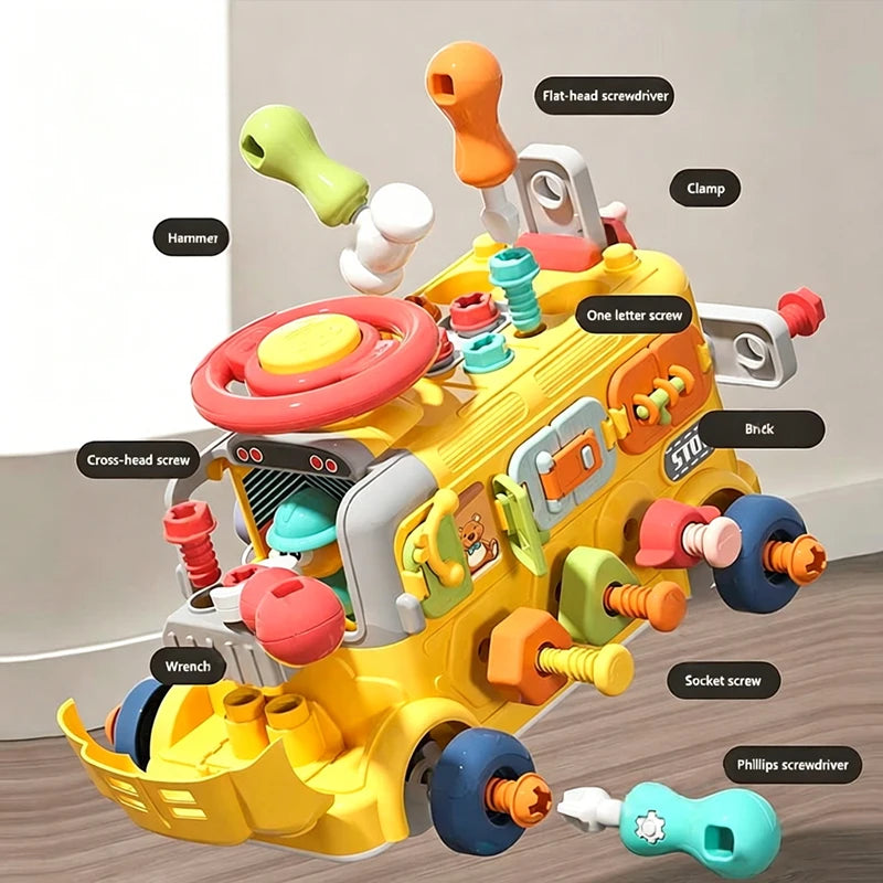 Montessori Busy Board STEM Sensory Take Apart Vehicle Fine Motor Skills Activity Learning Educational Toys 3 Year Kid Gifts