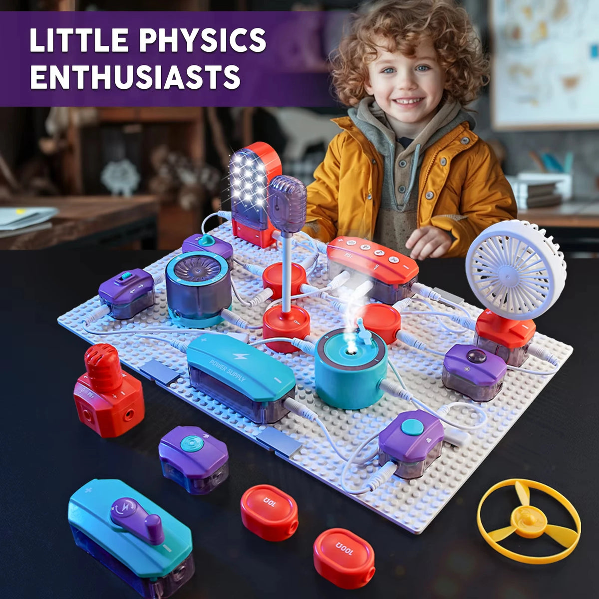 Electronic Building Blocks STEM Science Circuit Kit DIY Physics Experiment Educational Toys Learning Gift for Kids Boys Girls