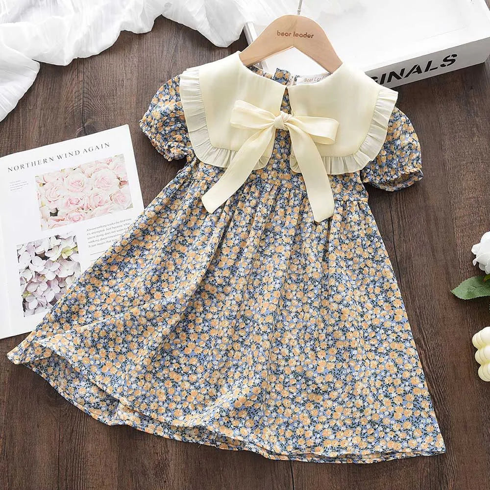 Girls' Floral Dress, Summer Hot-Selling Style, Internet Celebrity Children's Dress, Stylish Little Girl Dress