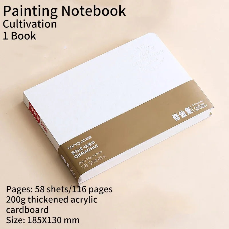 Languo 58 Sheets Drawing Notebook Thick Paper Sketchbook Portable Watercolor Book Gouache Notepad Art Supplies Stationery