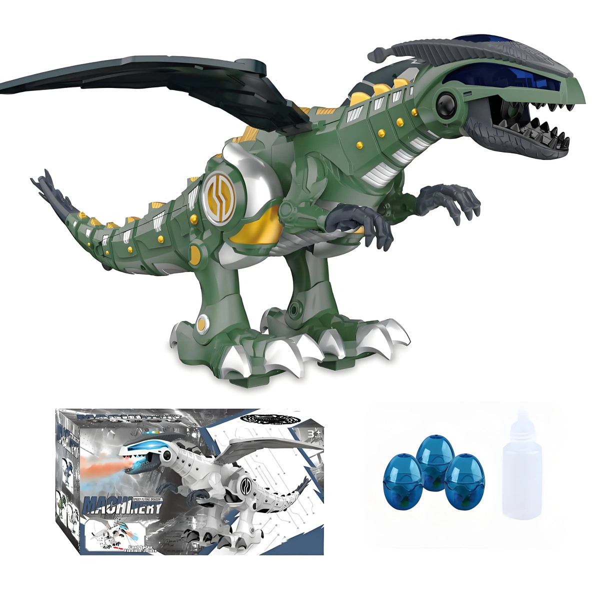 Electric Spray Mechanical Dinosaur Toy, Walking Light Sound Egg-laying Movable Joints, Boys Educational Toy Birthday Gift