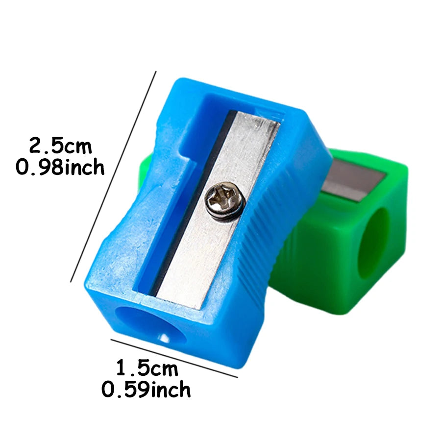 40-120pcs 2.5cm Mini Color Pencil Sharpener Curved Anti-slip Design Plastic Square Pencil Sharpener School Reward Stationery