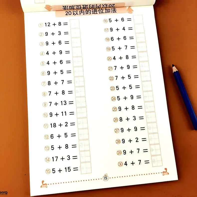 Mathematics Textbook for Kids - 10/20/50/100 Addition & Subtraction Cards Kindergarten Early Education Exercise Book