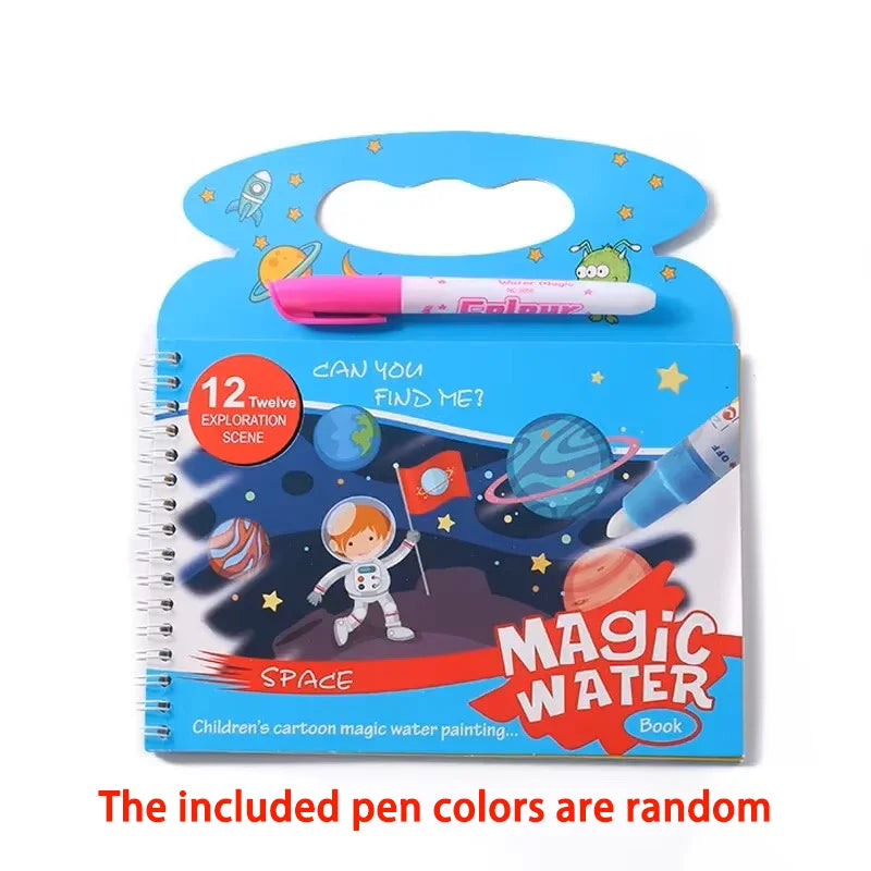 Magical Water Painting Book Toddler Early Education Toys Reusable Magic Drawing Coloring Book for Kids Children Montessori Toys
