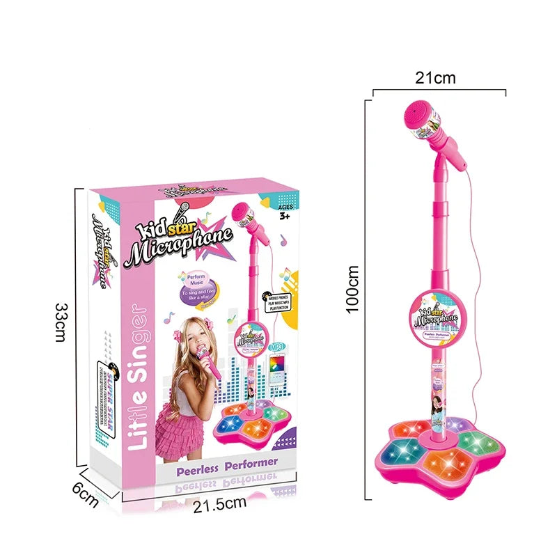 Kids Microphone Stand Toy, Portable Children's Karaoke Electronic, Durable Party Karaoke Microphone Stand, Kids Karaoke Machine