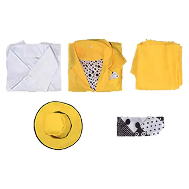 DY20Children Jim Carrey Cosplay Kids Costume Movie The Mask Roleplay Outfits Hat Neck Tie Set Clothing Child Halloween Party Sui