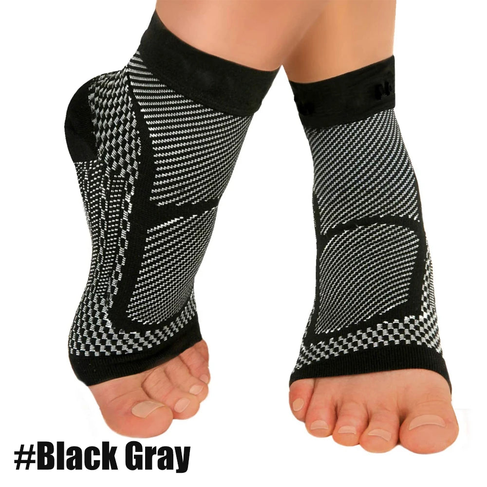 1Pair Ankle Brace Compression Sleeve - Plantar Fasciitis Sock,Foot Arch Support& Heel Spur Pain.Injury Recovery Braces for Sport