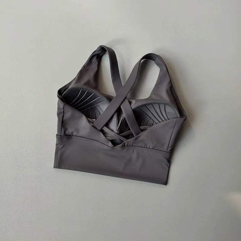 Shockproof High-Intensity Exercise Fitness Bra All-In-One Cup Running Gathered Yoga Beauty Back Breathable Sports Bra for Women