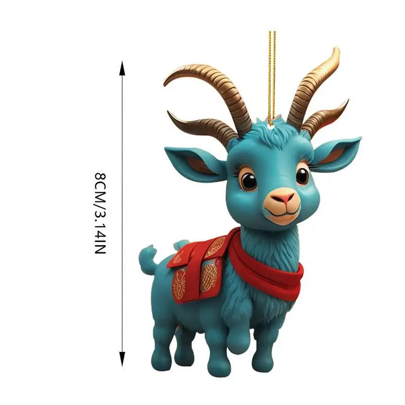 Christmas Cute Goat Home Party Decor 2D Christmas Tree Ornaments For Home Xmas Decoration Party Supplies