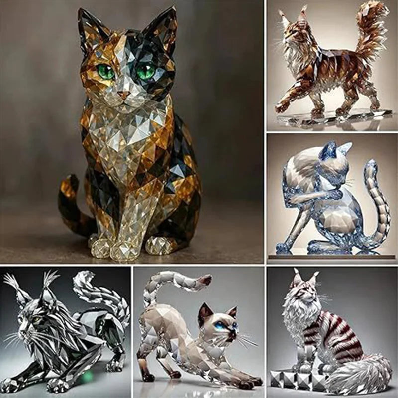 New Crystal Cat Acrylic Advent Calendar 24 Day Christmas Countdown Christmas Tree Home Decoration Kid Festival Surprise Gifts