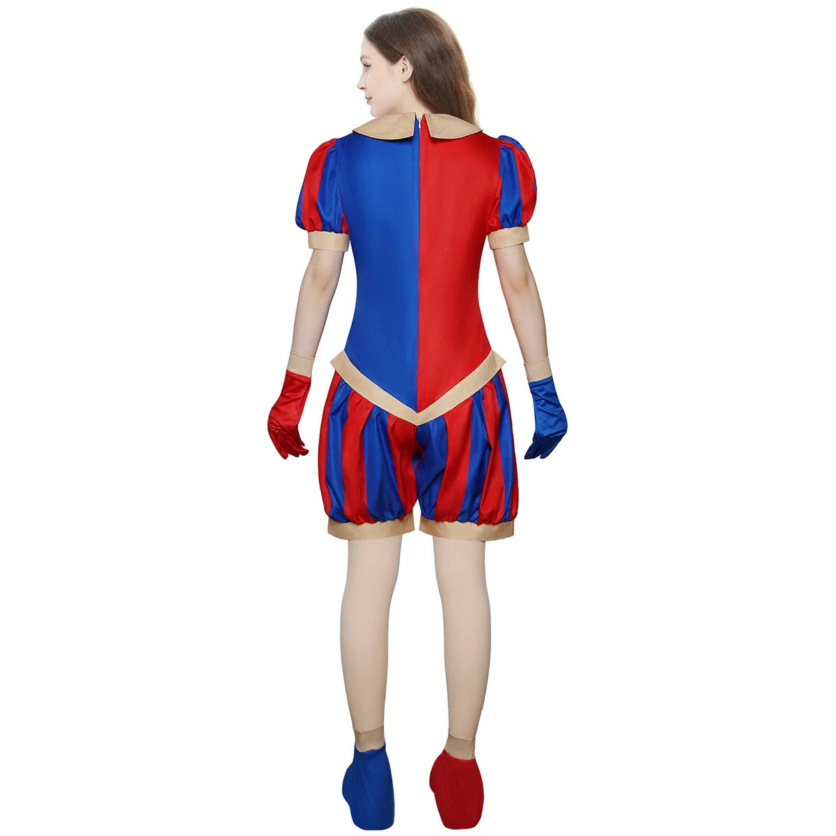 Pomni Cosplay Jumpsuit with Hat aShoes Cover Gloves Magical Virtual Circus Outfits for Halloween Carnival Circus Pomni Costumes