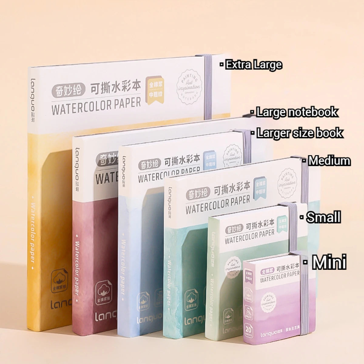LanGuo Professional Sketchbook for Artists Thick Bleed-proof Perforated Paper, Watercolor Acrylic Drawing Pad Portable Notebook