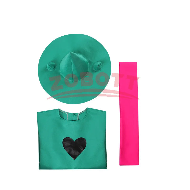 Undertale Ralsei Cosplay Hoodie Cloak Top Deltarune Cosplay Cape Outfit With Hat Scarf Halloween Costume
