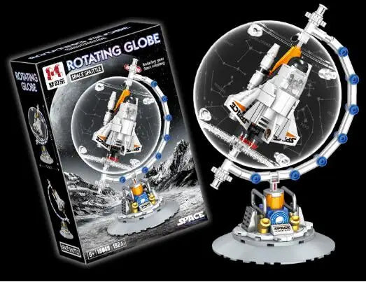 Light Up Globe Building Blocks STEM Toy for Girls DIY Rotating LED World Globe Model Science Educational Gift Home Decor