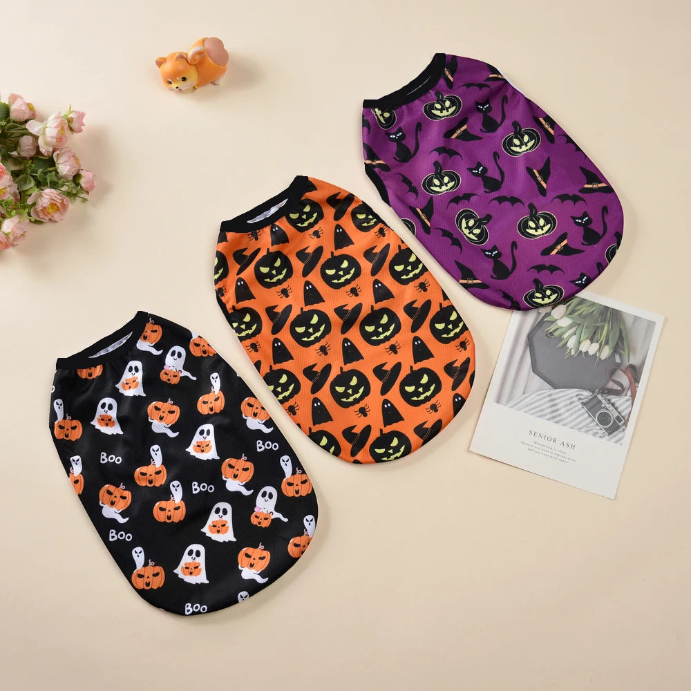 Pumpkin Print Pet Vest – Halloween Costume for Small & Medium Dogs & Cats, XS–XL