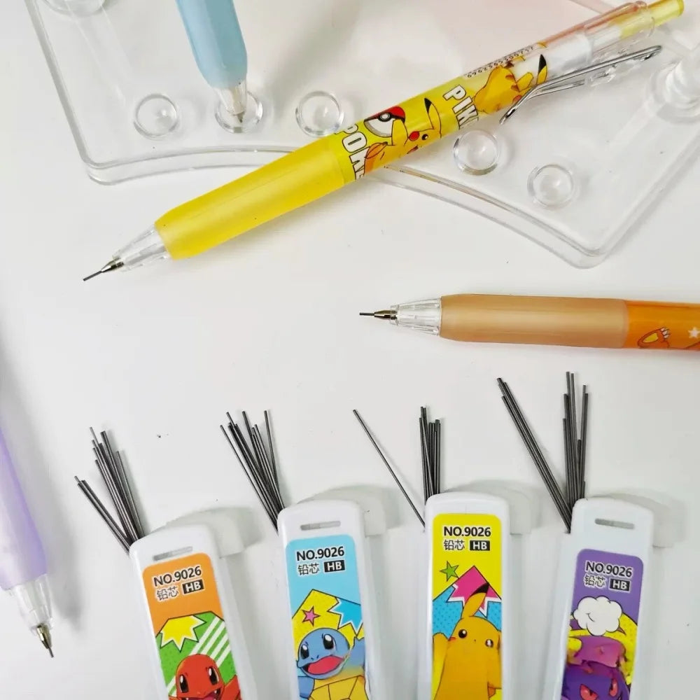 Pokemon Mechanical Pencil with HB Lead Refill Pikachu Charmander Squirtle Gengar Automatic Pencils School Stationery for Student