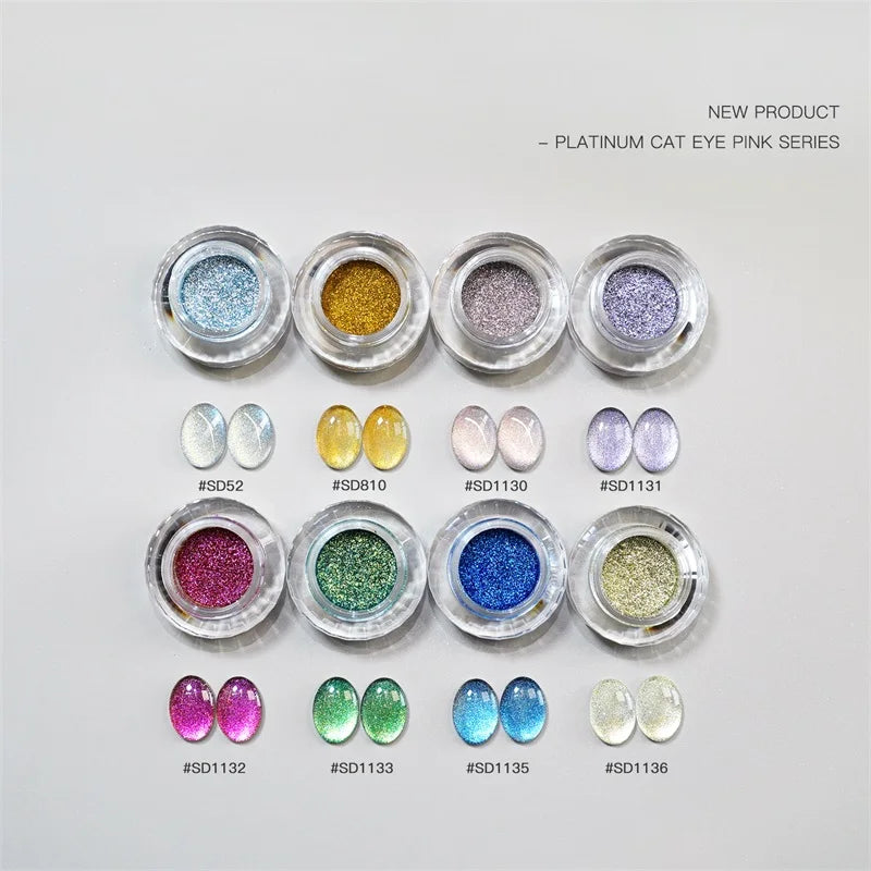 HNDO New Cat Eye Magnetic Powder Big Particles for Gel Polish Professional Nail Art Glitter Design Pigment Decoration Material