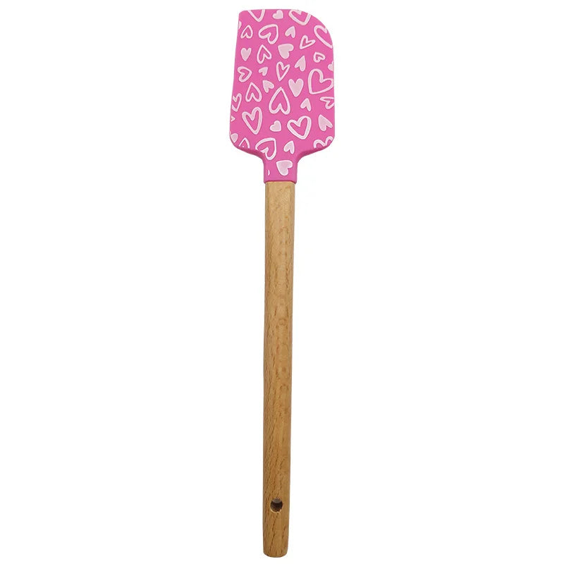 1Pcs Cream Cake Silicone Baking Spatula Scraper Non-stick Kitchen Butter Pastry Blenders Salad Mixer Batter Pies Cooking Tools