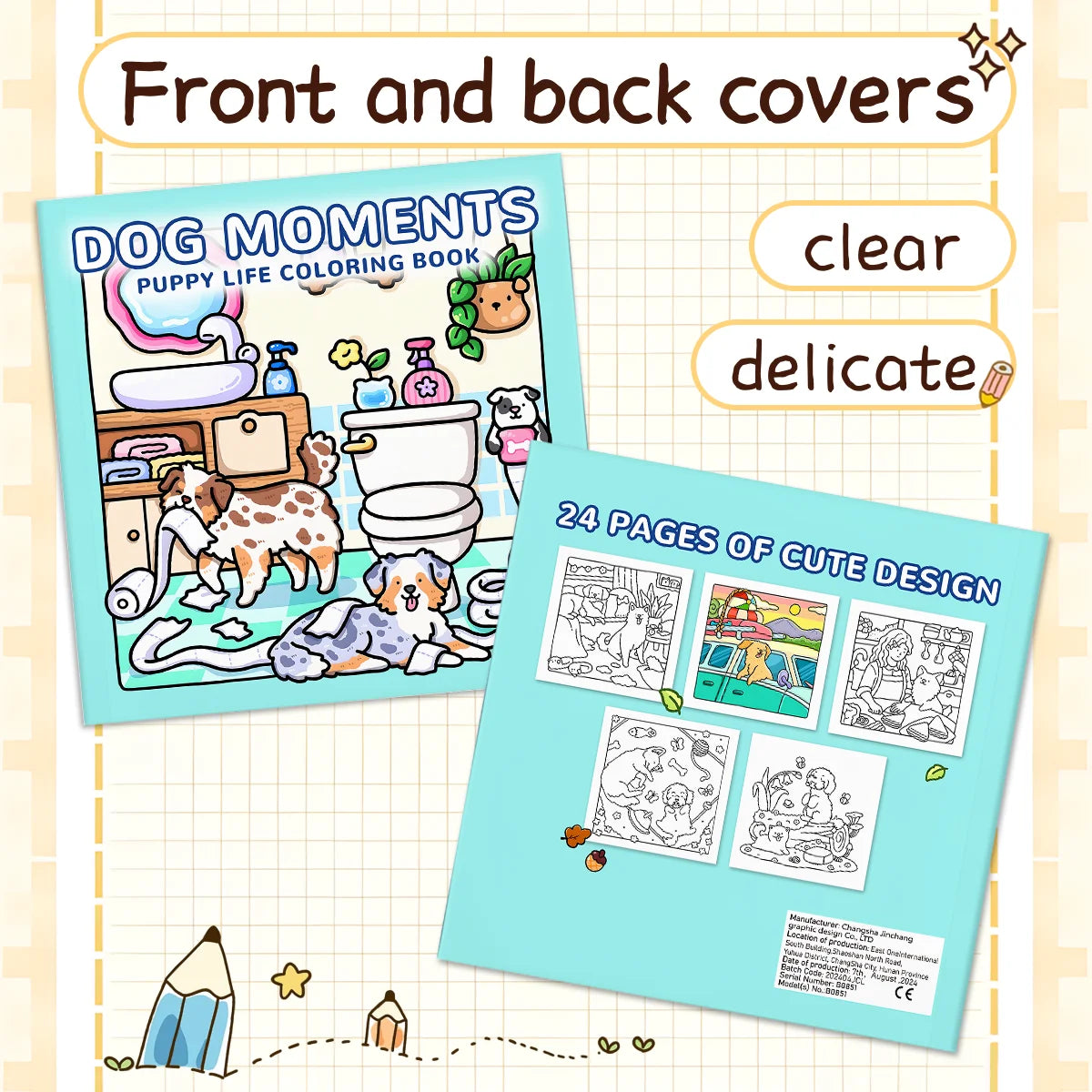 DOG MOMENTS PUPPY LIFE Coloring Book for Adult Relieve Stress Kill Time DIY Painting Drawing Book Painting Kids Educational Toys