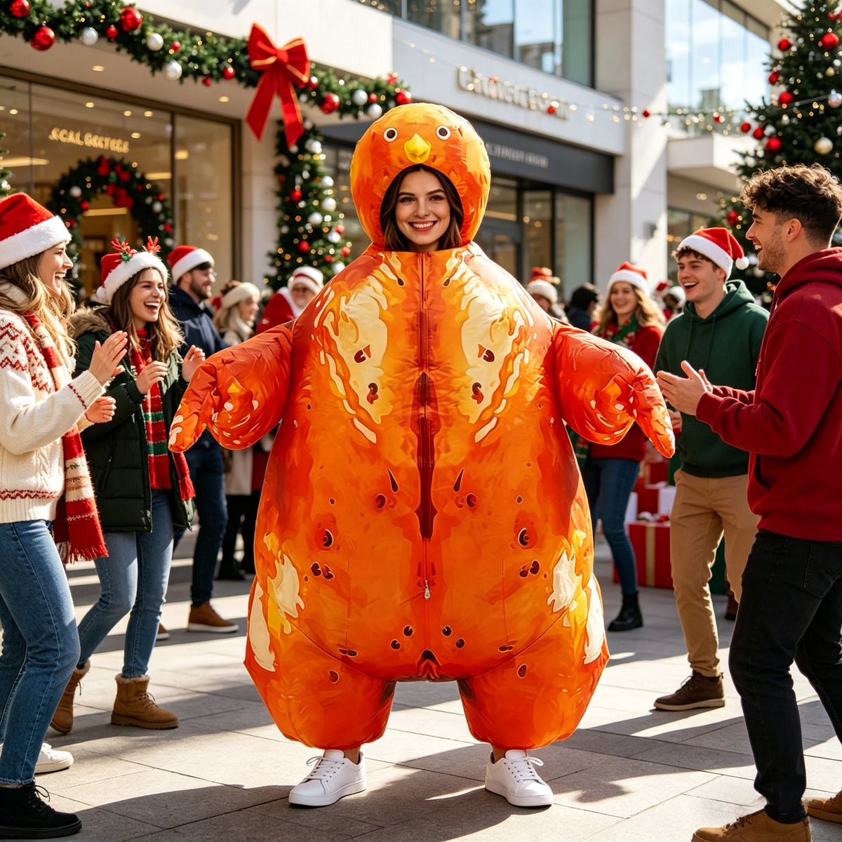 SAYGO Inflatable Thanksgiving Turkey Mascot Costume Roast Turkey Cosplay Funny Suit Costume Adult Festival Carnival Costume
