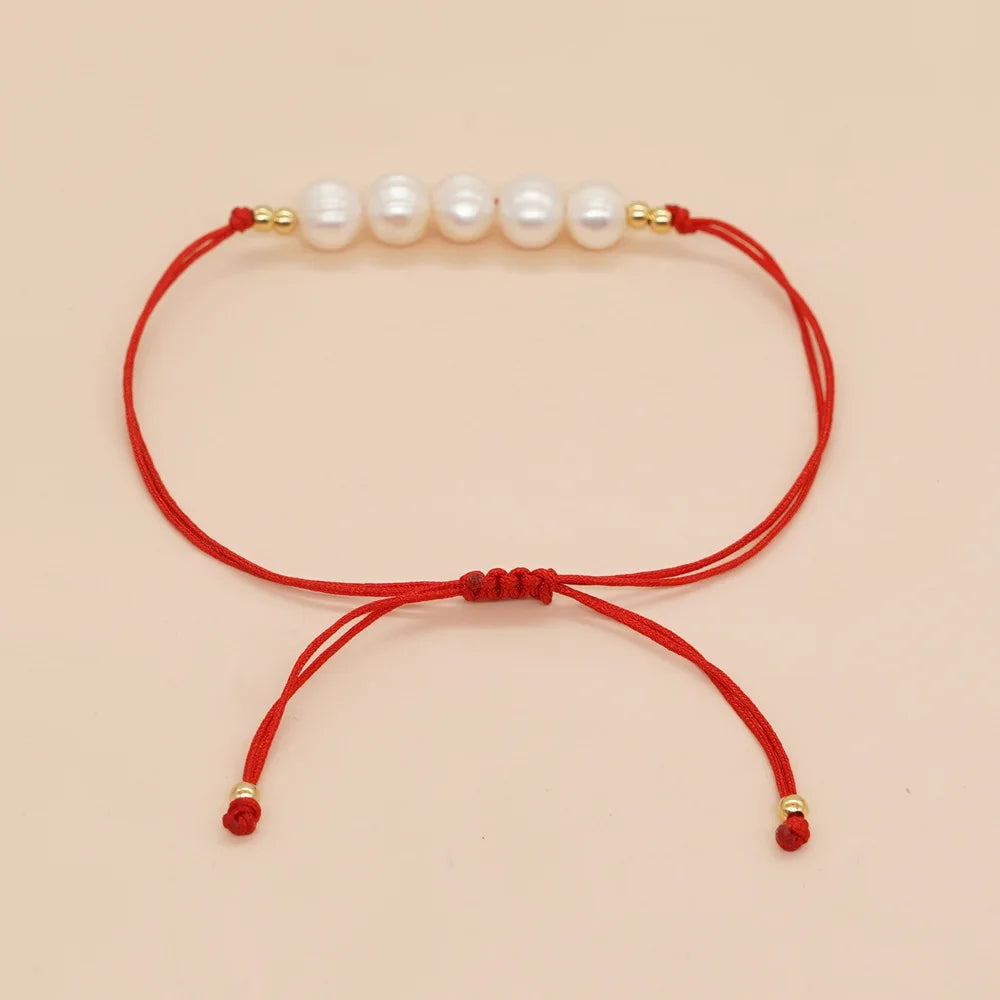 Go2boho Bohemian Freshwater Pearl Bead Bracelet Natural Pearl Stack Handmade Chain Christmas New Trendy Jewelry Women Girl Gift