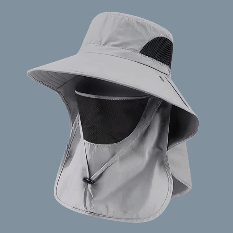 Sun Fishing Hat Women's Bucket Hat with Neck Cover Breathable Wide Brim Summer UV Protection Hat for Travel Holiday Beach