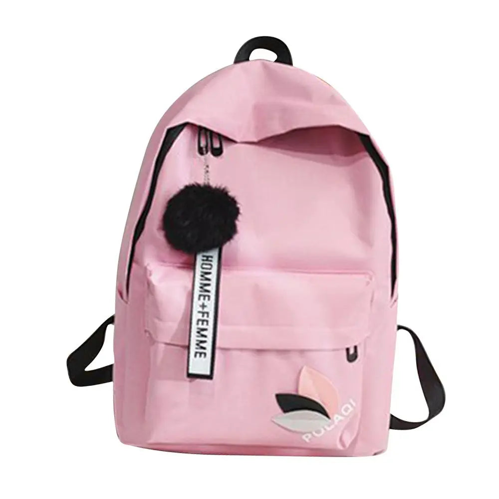 Printed Leaves Backpack Large Capacity Rucksack Zipper Portable Knapsack Female Shoulder Bag Simple Student Schoolbag