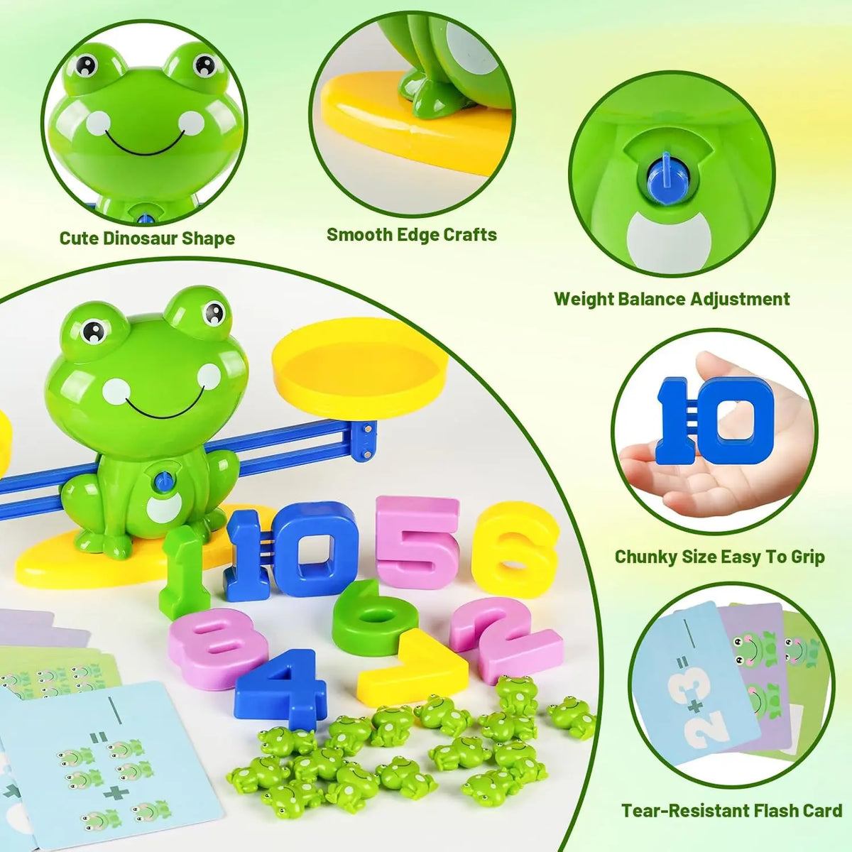 Frog Math Balance Scale Educational Toy for Kids Number Learning And Counting Montessori Interactive Toy for Ages 3-6