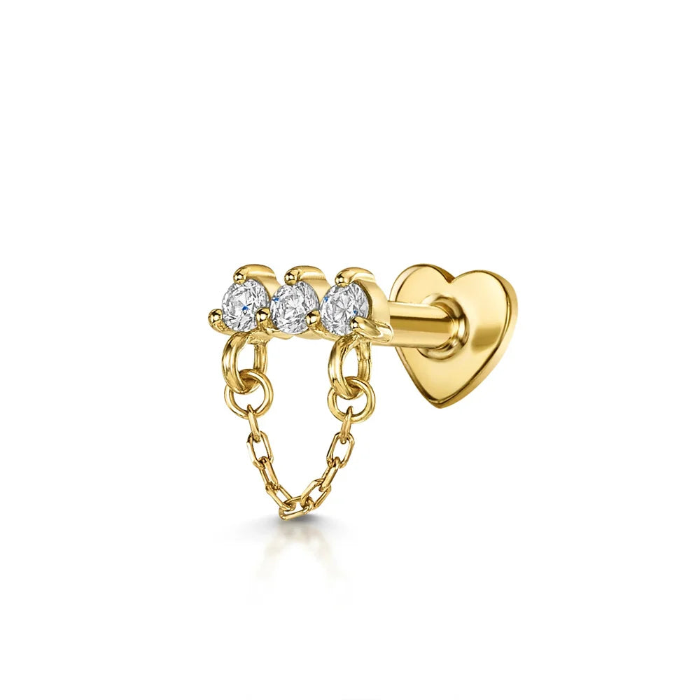 Aide 100% Plata S925 Sterling Silver Zircon Stud Earring For Women Y2k Cartilage Spiral Piercing Body Fine Jewelry 1piece