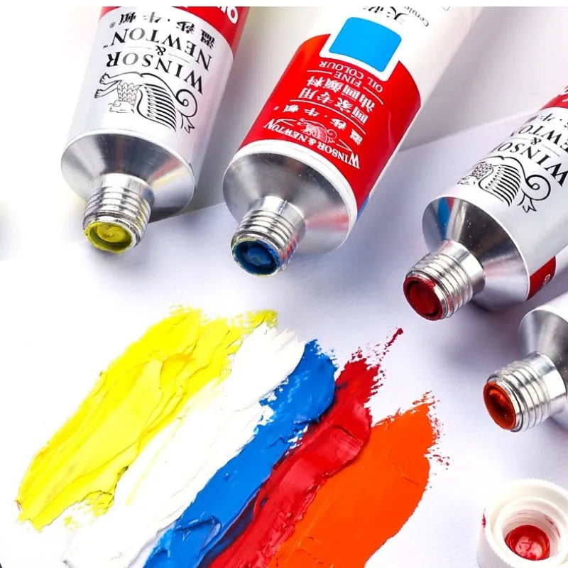 Winsor & Newton 12/18/24 PCS Oil Painting Pigment Set 12ml/Tube Color Acrylic Paints Art Drawing Supplies for Artists Students