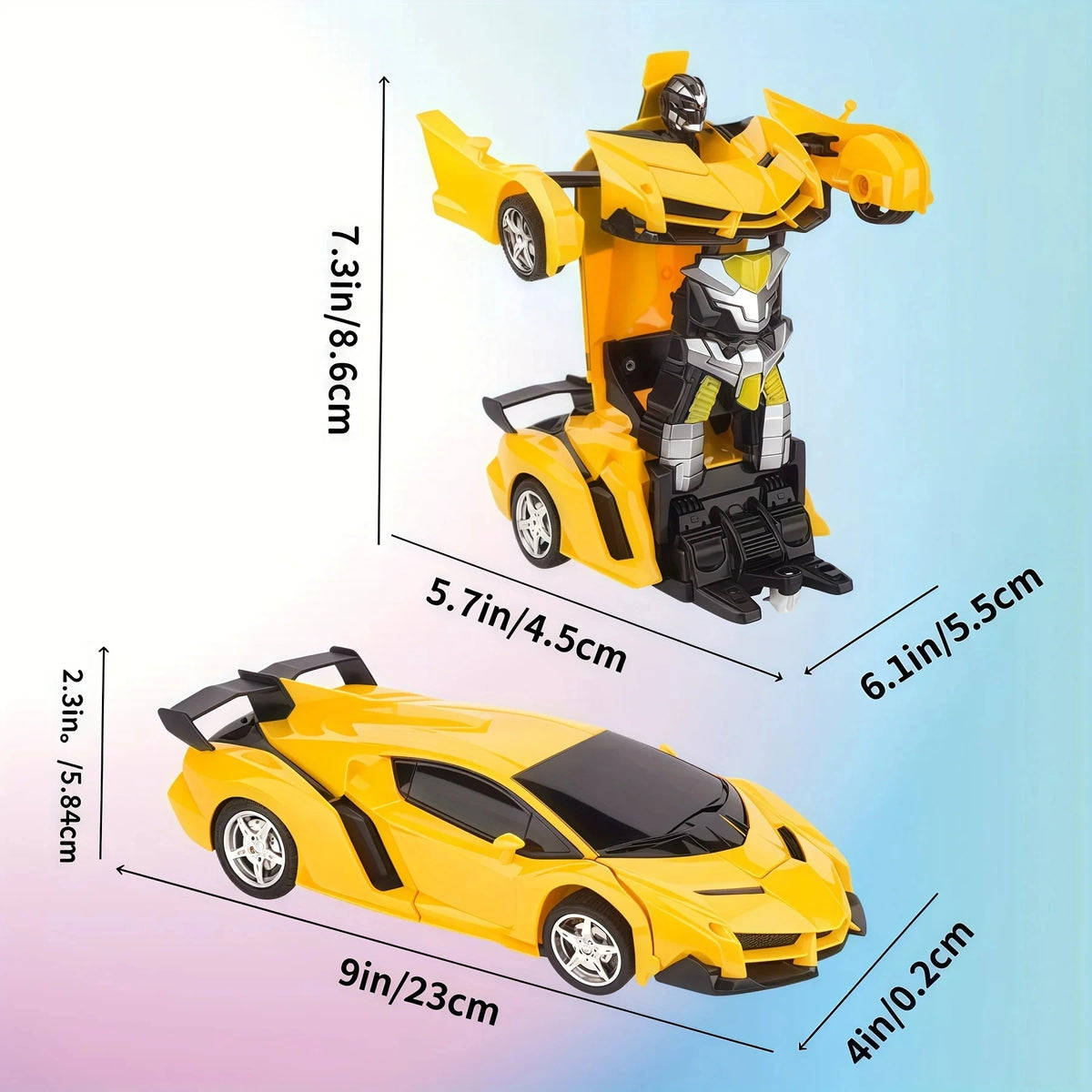 2-in-1 Electric Remote-Controlled Transformable Robot Model Racing Car Toy 360° Drift Rotation One-Button Transformation Childre