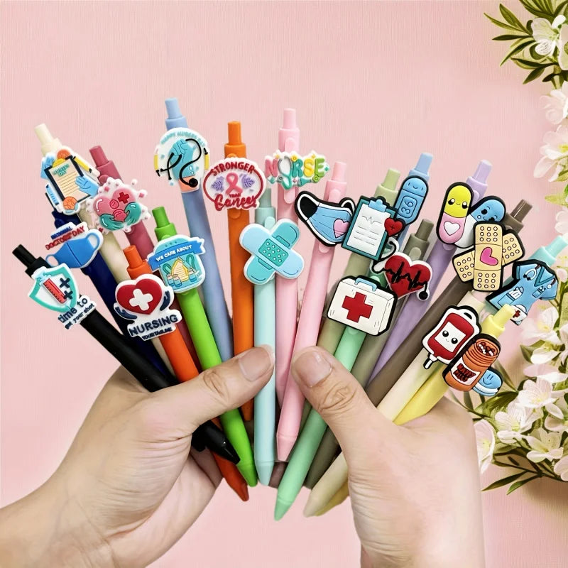 10/20/40 Pcs Nurse Pens, Funny Work Doctor Nurse Accessories, Gel Pens Black Ink Pen Set, Gifts for Medical Assistants, Nurses