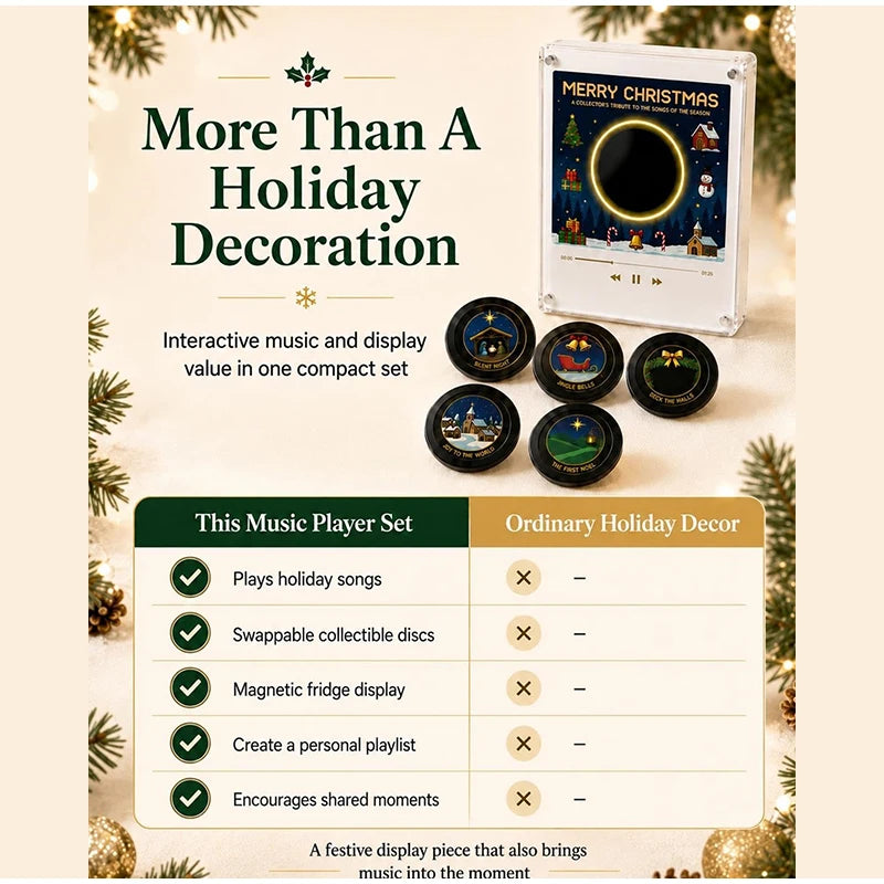 Christmas NFC Rotating Light-Up Fridge Magnet Music Box Customized Song Player Decorative Gift for Holiday Home Office