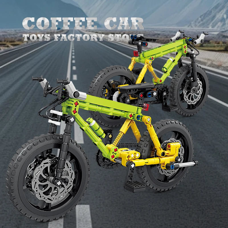 Mechanical Motion Bicycle Building Blocks Set Mountain Bike MOC Bricks Model STEM Toys for Kids & Adults DIY Decor Birthday Gift