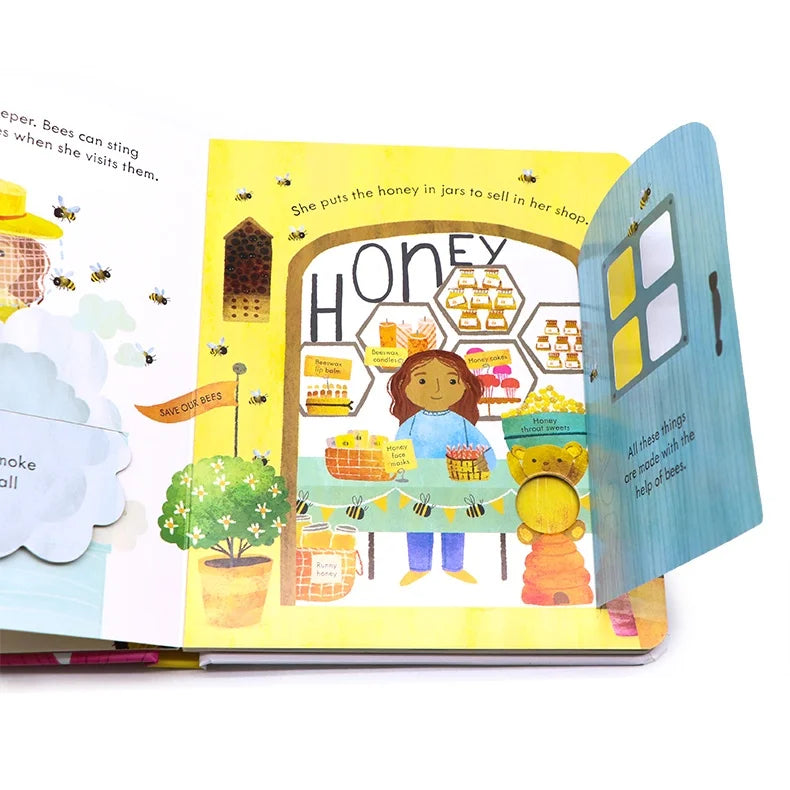 Usborne Peep Inside A Beehive Montessori Educational English Book for Kids Children Bedtime 3D Flap Picture Board Book