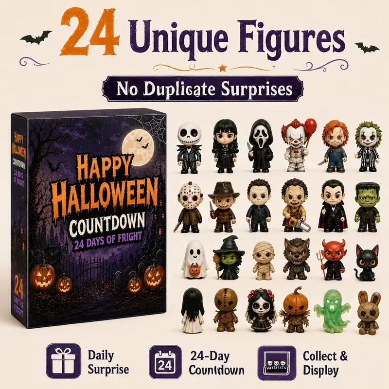 Halloween Horror Advent Calendar – 24 Mini Movie Figures Countdown Set