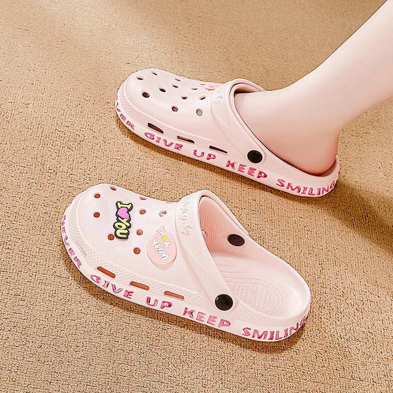 Summer Women Casual Jelly Shoes Sandals Women's Sandals Pink Lady Girl Sandals Hollow Out Mesh Flats Beach Flats Sandals