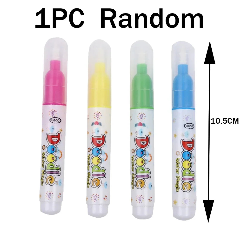 1pc Reusable Kids Magic Water Drawing Books with Pen Repeated Coloring Book Magic Water Drawing Book Sensory Early Education Toy
